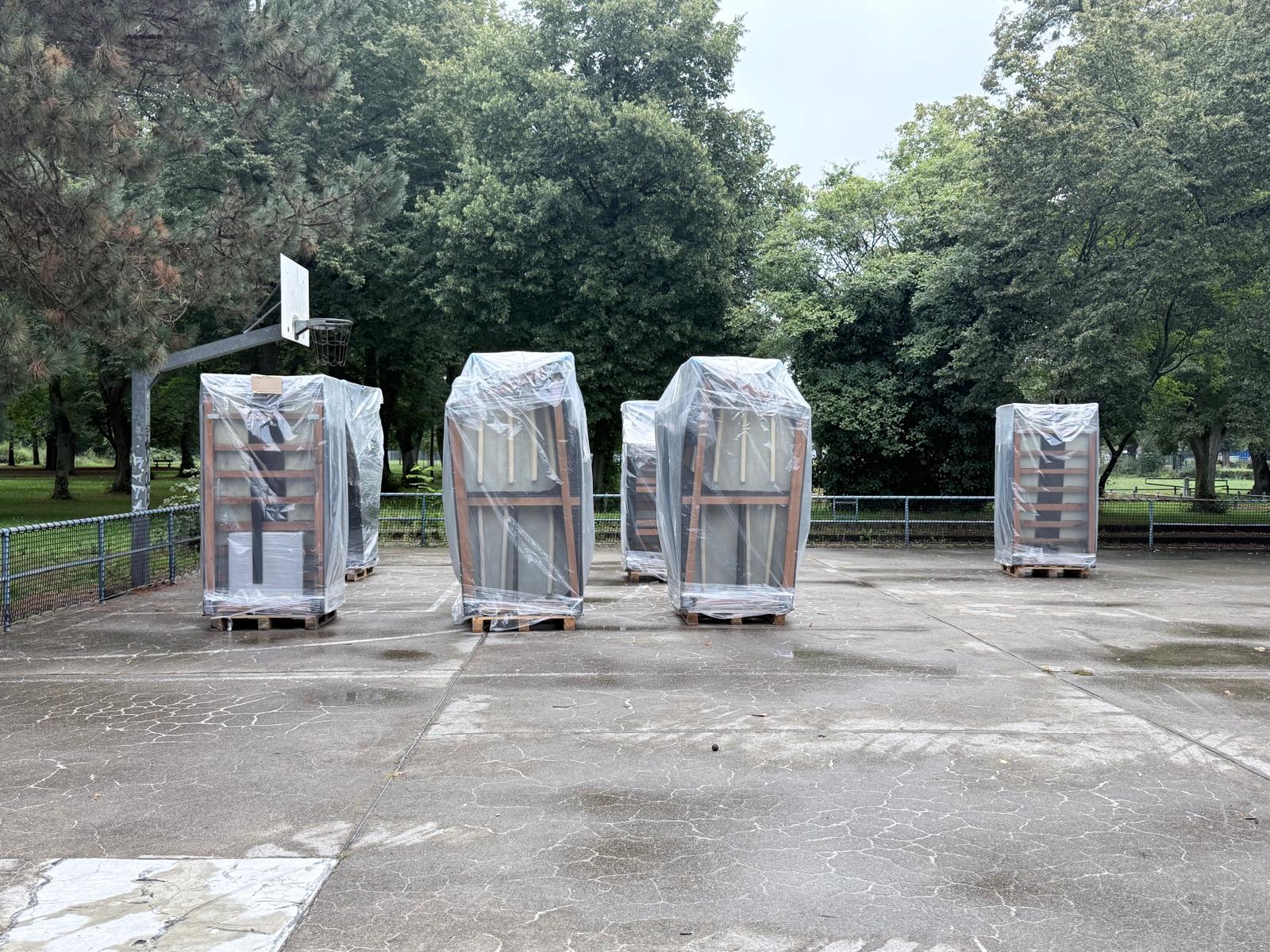 Anlieferung der Modular Pumptrack Module in Hanau